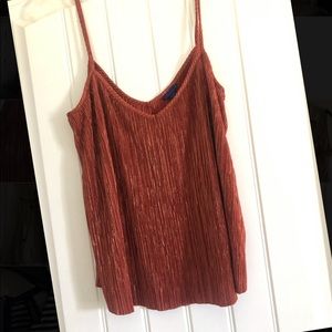 Flirty Tank Top- rust color with gold flecks
